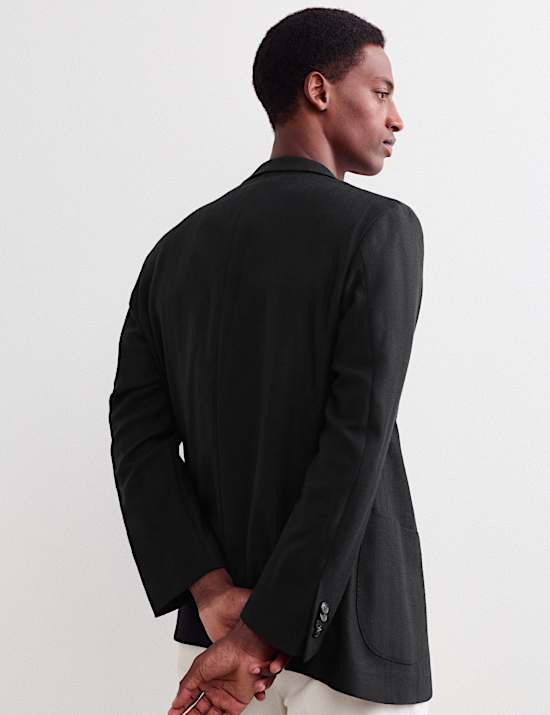 Tailored Fit Wool Herringbone Blazer