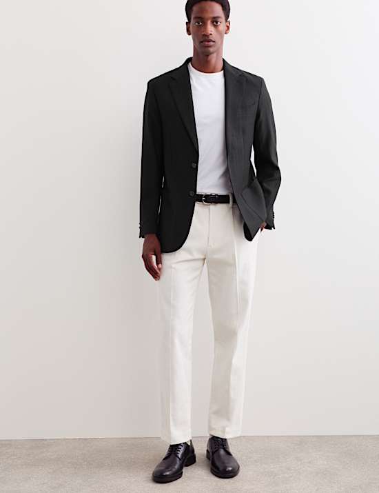 Tailored Fit Wool Herringbone Blazer