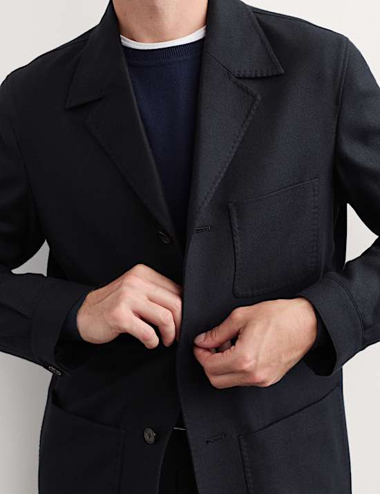 Wool Blend Tailored Fit Suit Jacket