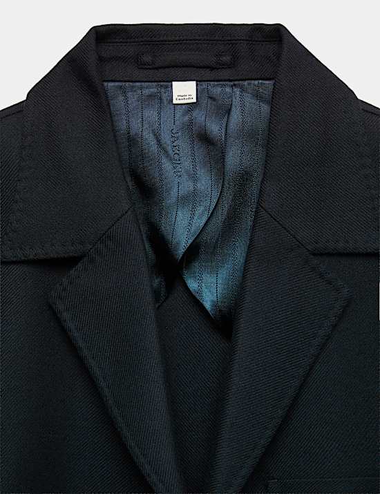 Wool Blend Tailored Fit Suit Jacket