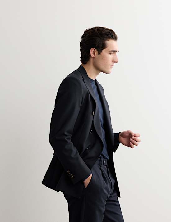 Blazer coupe ajust&eacute;e 100 % laine italienne