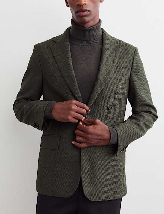 Tailored Fit Wool Rich Twill Blazer