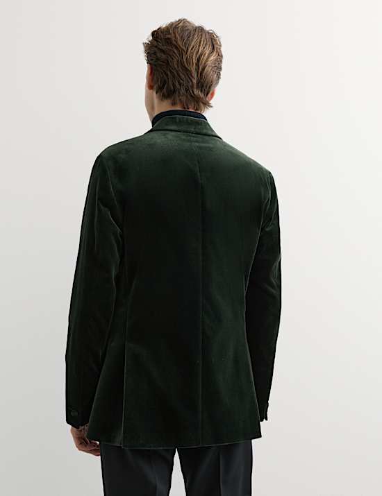Tailored Fit Pure Cotton Velvet Blazer