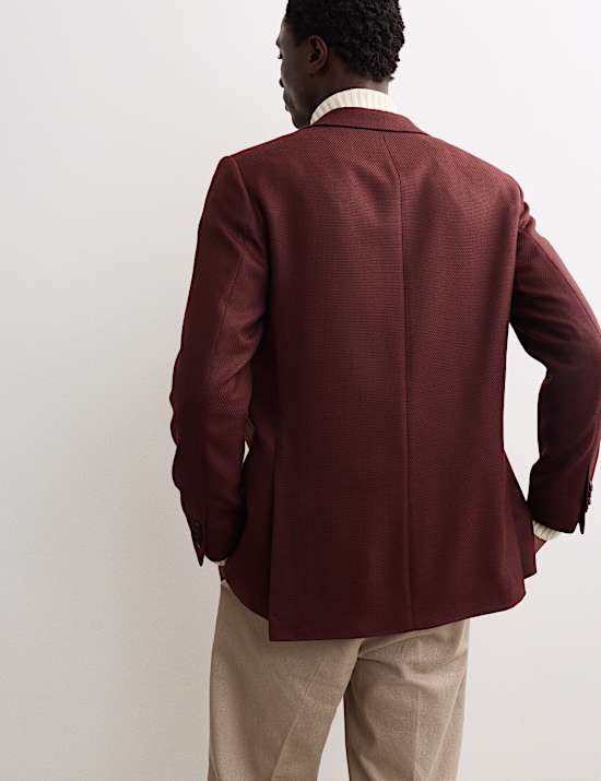Tailored Fit Italian Wool Textured Blazer
