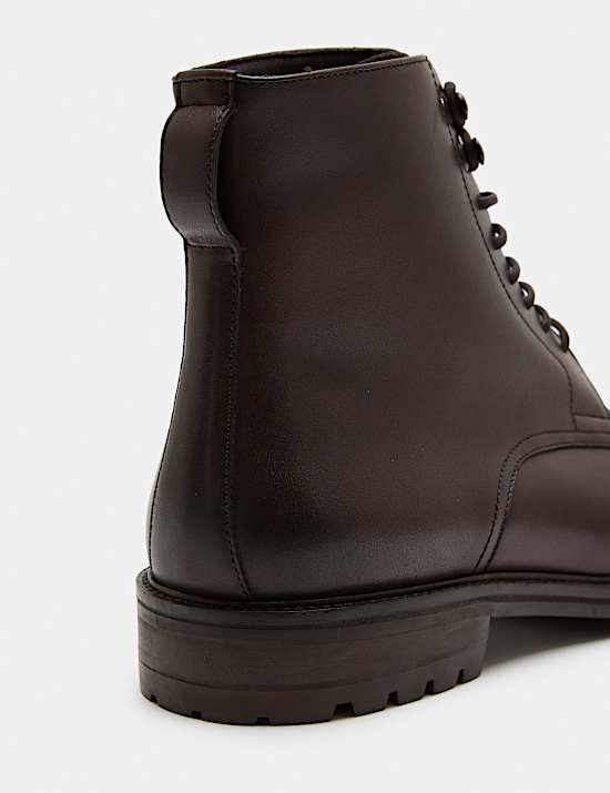 Leather Lace Up Casual Boots