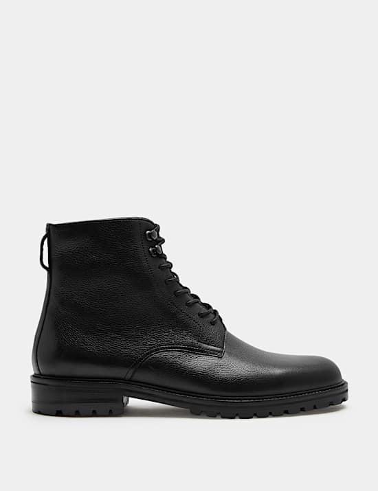 Leather Lace Up Casual Boots