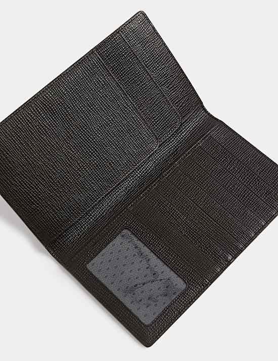 Portefeuille &agrave; deux volets en cuir