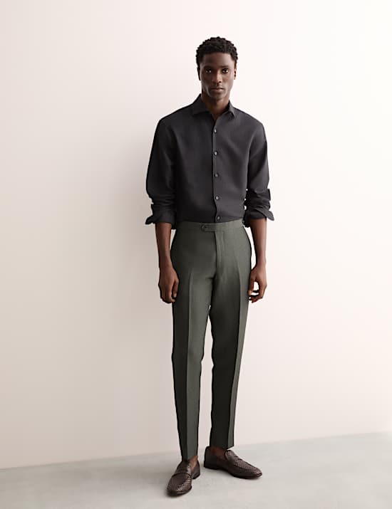 Camisa algod&oacute;n de lino de ajuste est&aacute;ndar Luxury