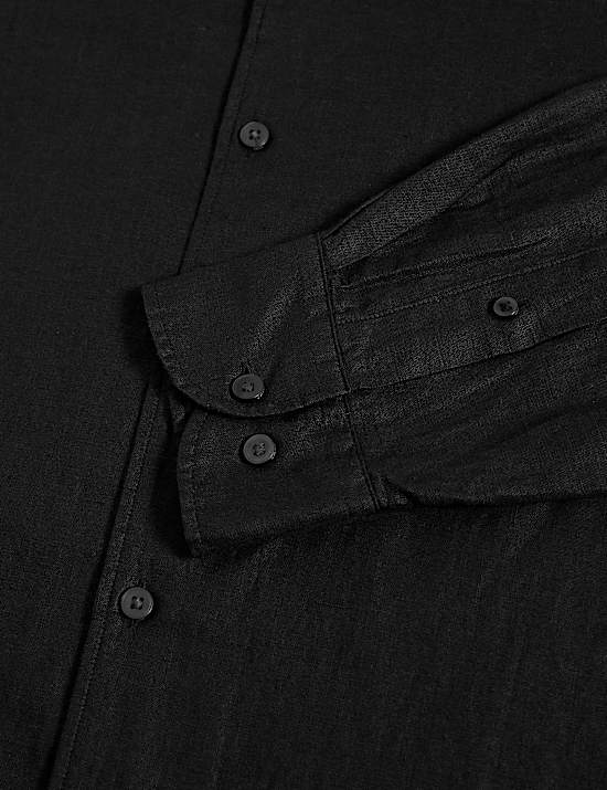 Camisa algod&oacute;n de lino de ajuste est&aacute;ndar Luxury