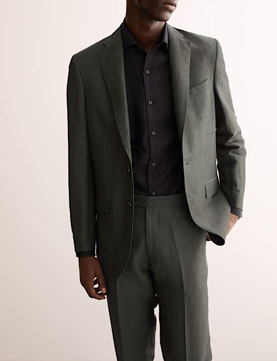 Camisa algod&oacute;n de lino de ajuste est&aacute;ndar Luxury