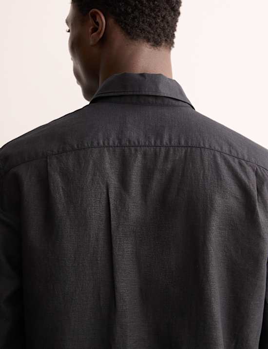 Camisa algod&oacute;n de lino de ajuste est&aacute;ndar Luxury