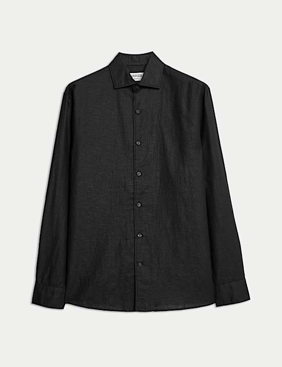 Camisa algod&oacute;n de lino de ajuste est&aacute;ndar Luxury