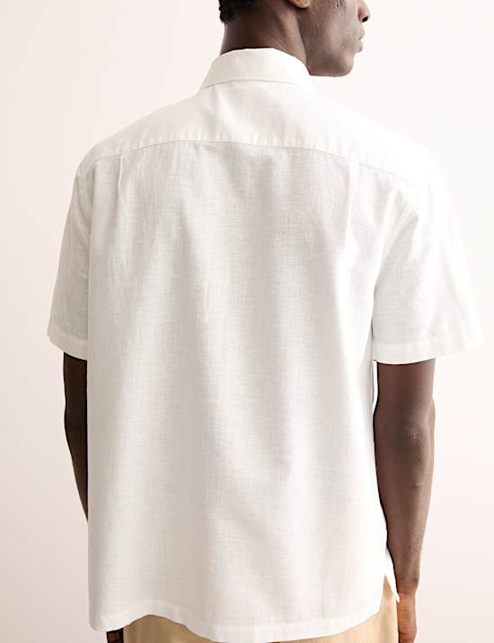 Regular Fit Luxury Linen Cotton Short Sleeve Shirt