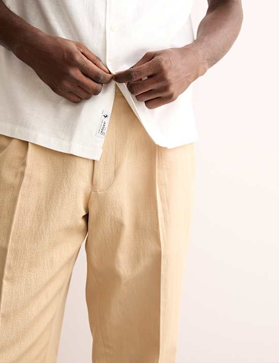 Regular Fit Luxury Linen Cotton Short Sleeve Shirt