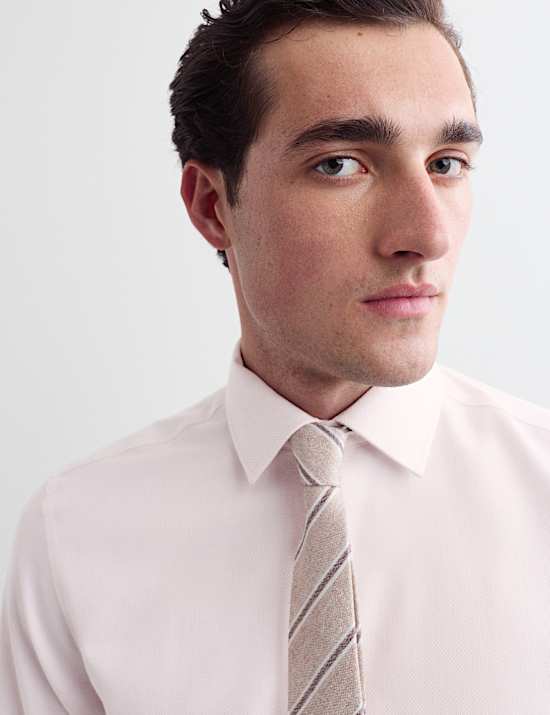 Slim Fit Pure Cotton Luxury Textured Shirt
