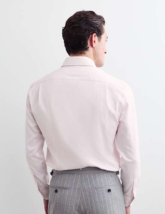 Slim Fit Pure Cotton Luxury Textured Shirt