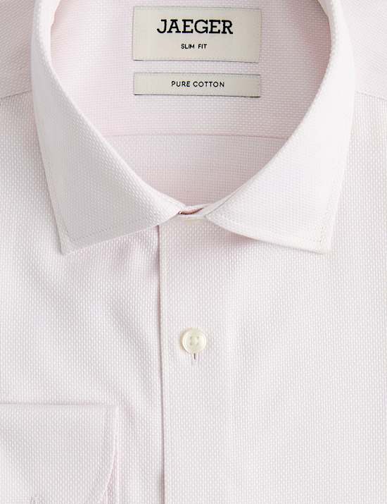 Slim Fit Pure Cotton Luxury Textured Shirt