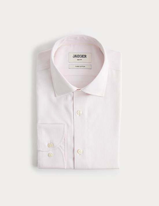 Slim Fit Pure Cotton Luxury Textured Shirt