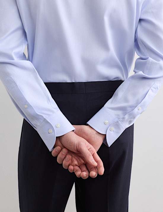 Slim Fit Pure Cotton Luxury Textured Shirt