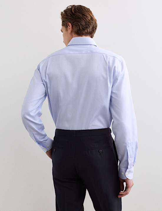 Slim Fit Pure Cotton Luxury Textured Shirt