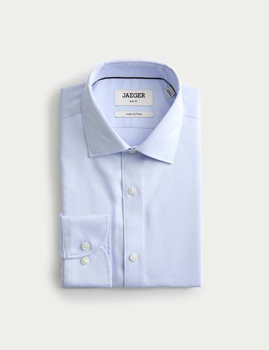 Slim Fit Pure Cotton Luxury Textured Shirt