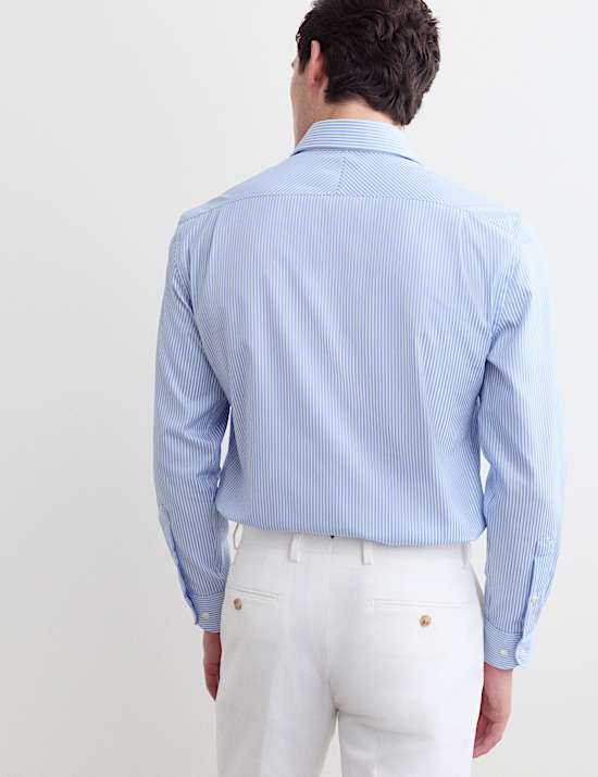 Chemise cintr&eacute;e 100 % coton &agrave; rayures