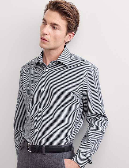 Slim Fit Pure Cotton Striped Shirt