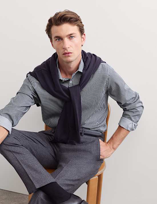 Slim Fit Pure Cotton Striped Shirt