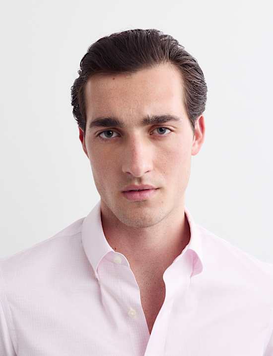 Camisa de cuadros 100% algod&oacute;n de corte sastre