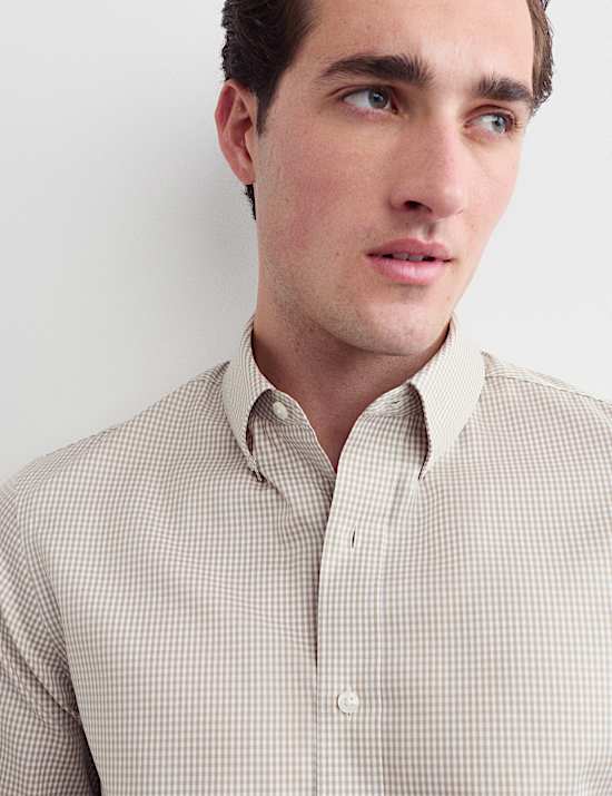 Tailored Fit Pure Cotton Check Shirt