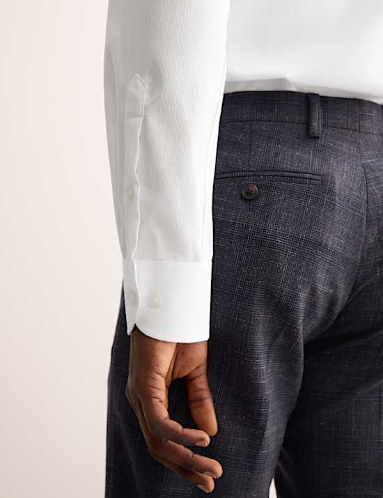 Gedefinieerd, overhemd van luxe katoen met structuur