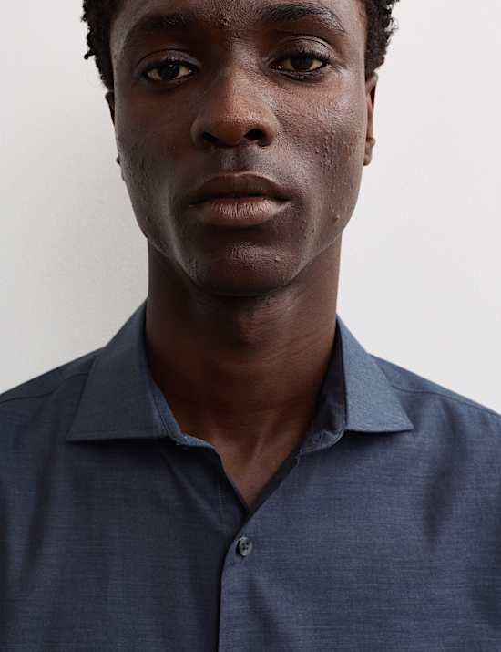 Regular Fit Luxury Pure Cotton Textured Shirt