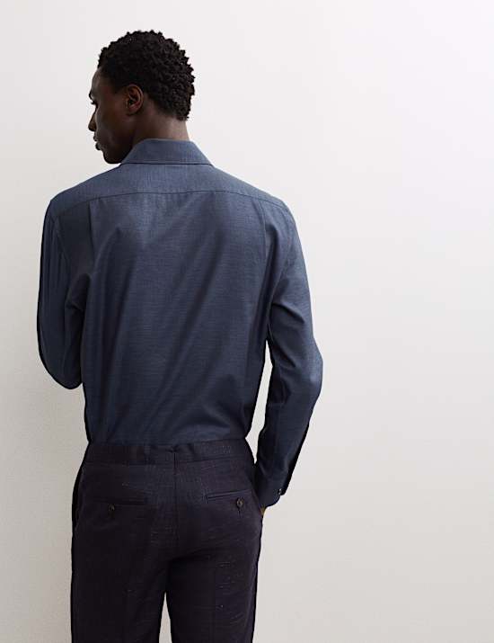 Regular Fit Luxury Pure Cotton Textured Shirt