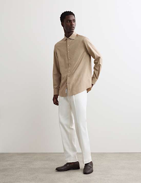 Regular Fit Luxury Pure Cotton Textured Shirt