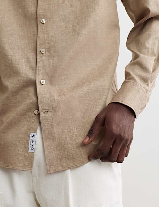 Regular Fit Luxury Pure Cotton Textured Shirt