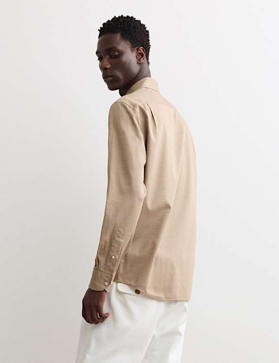 Regular Fit Luxury Pure Cotton Textured Shirt