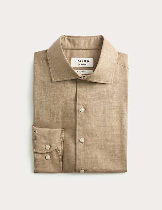 Regular Fit Luxury Pure Cotton Textured Shirt