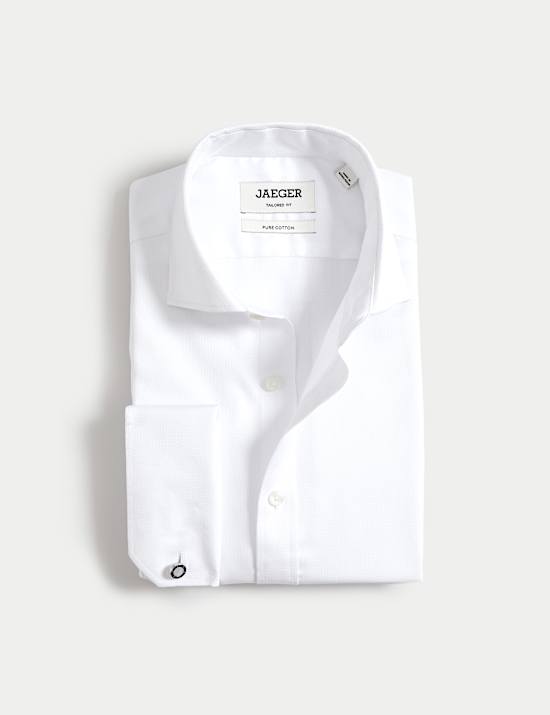 Chemise coupe ajust&eacute;e en coton textur&eacute; de qualit&eacute; sup&eacute;rieure