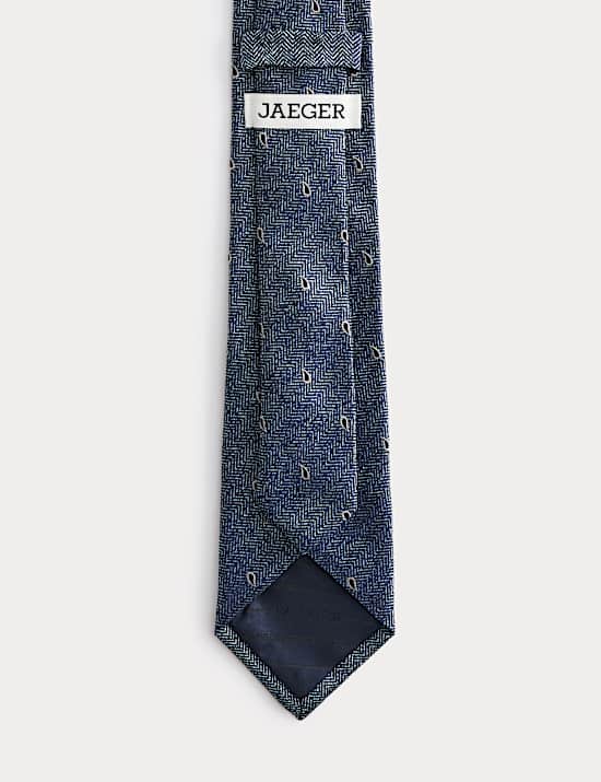Herringbone Paisley Pure Silk Tie