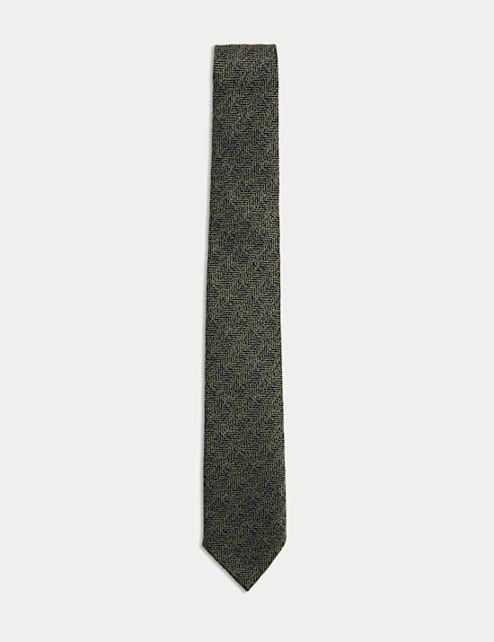 Herringbone Silk Blend Tie