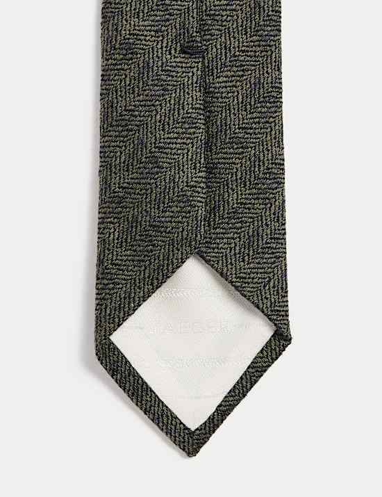 Herringbone Silk Blend Tie