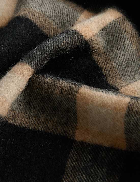 Pure Cashmere Checked Scarf