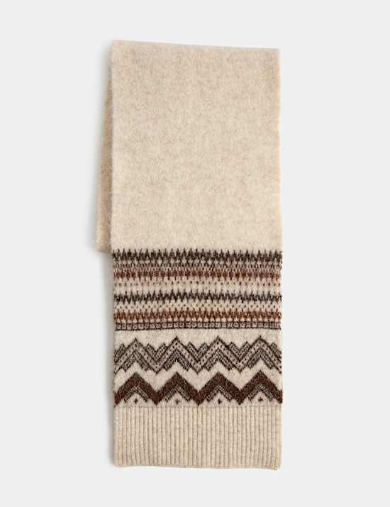 Alpaca Blend Fair Isle Scarf