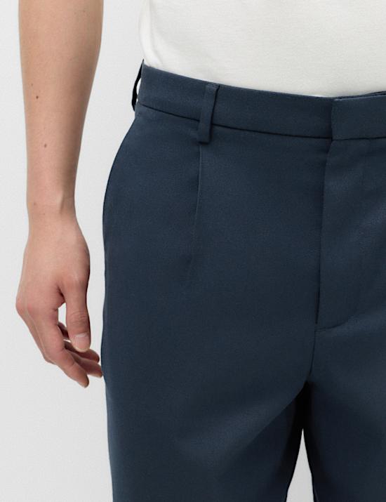 Barrel Fit Smart Twill Trousers