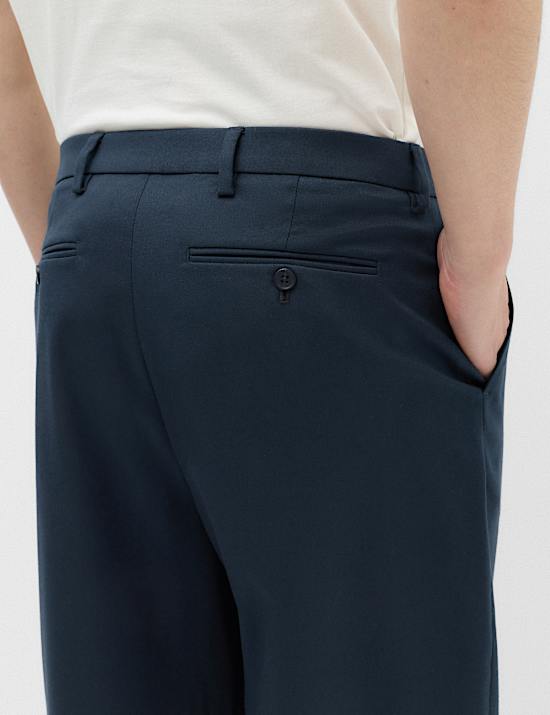 Barrel Fit Smart Twill Trousers