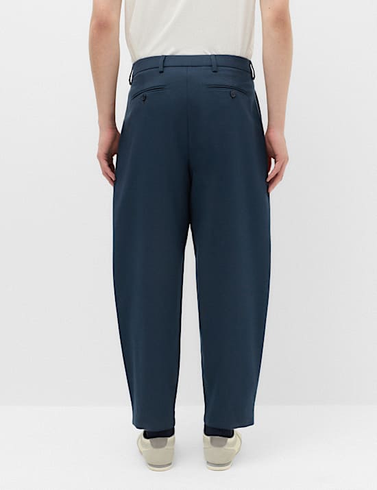 Barrel Fit Smart Twill Trousers