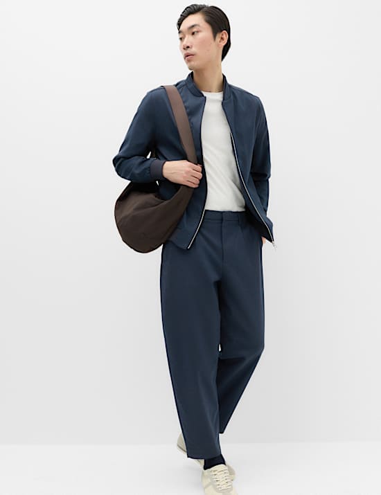 Barrel Fit Smart Twill Trousers