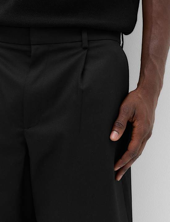 Barrel Fit Smart Twill Trousers