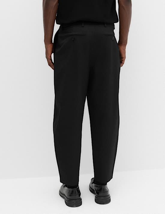 Barrel Fit Smart Twill Trousers