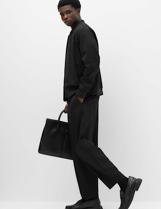 Barrel Fit Smart Twill Trousers